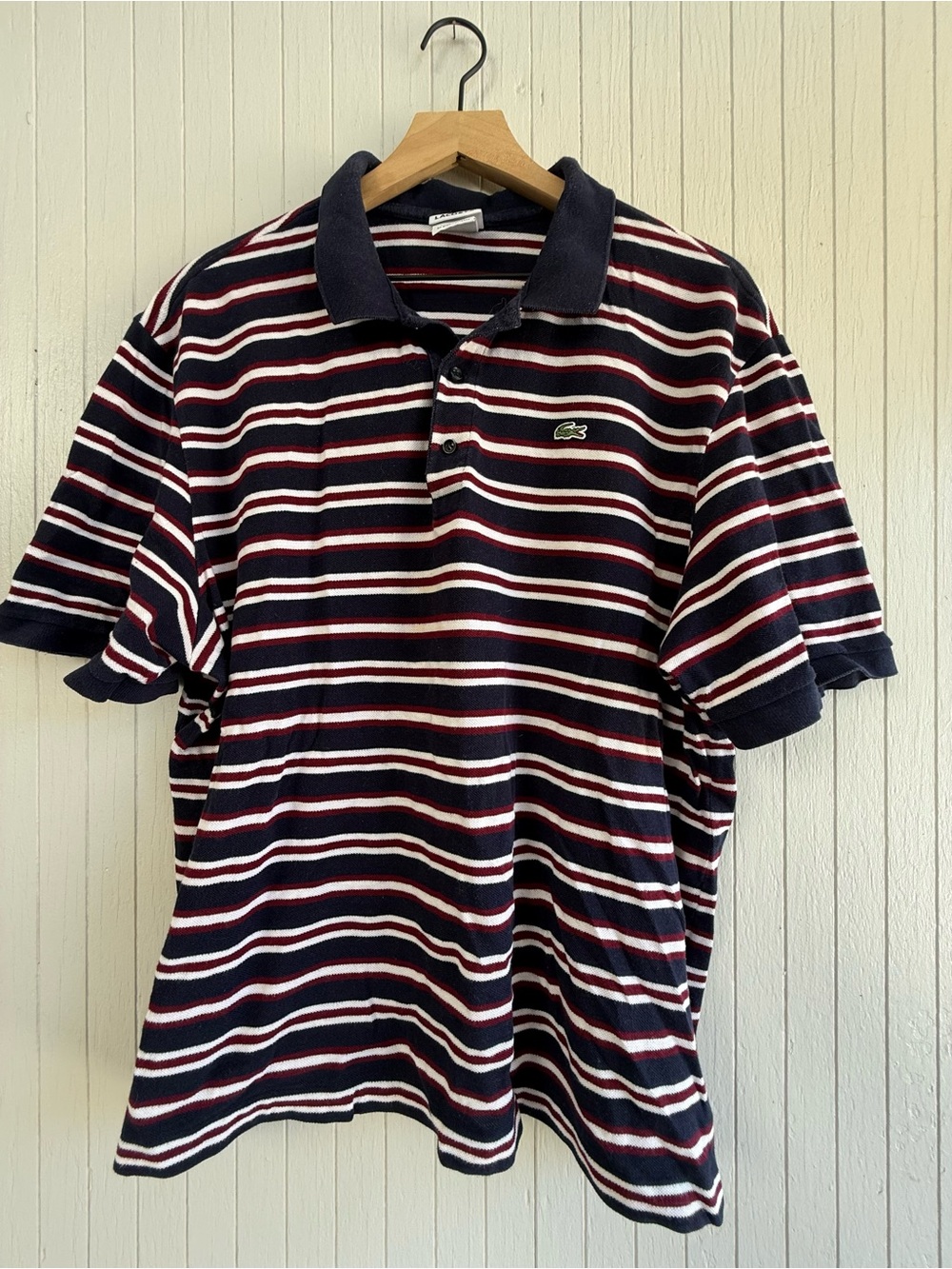 Vintage Lacoste Striped Collared Shirt - 100% Cotton